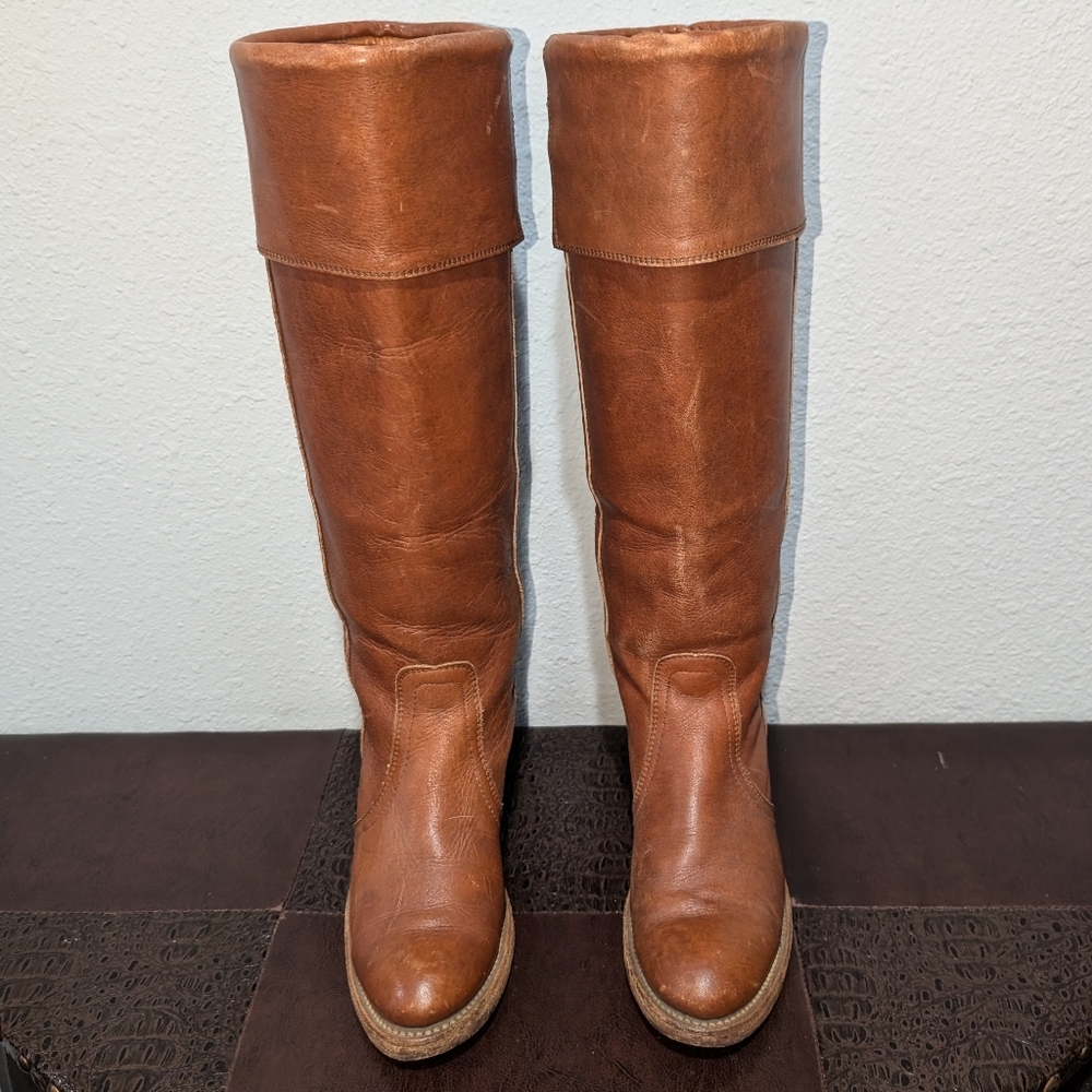 FRYE True Vintage Campus Tall Cuff Brown Boot size 7.5 - Picture 6 of 14